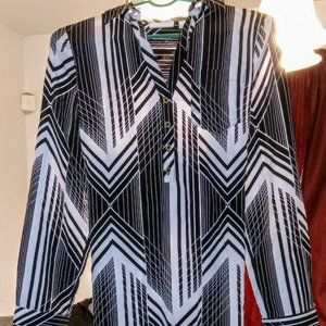 New York and Company; Black and white midi dress.